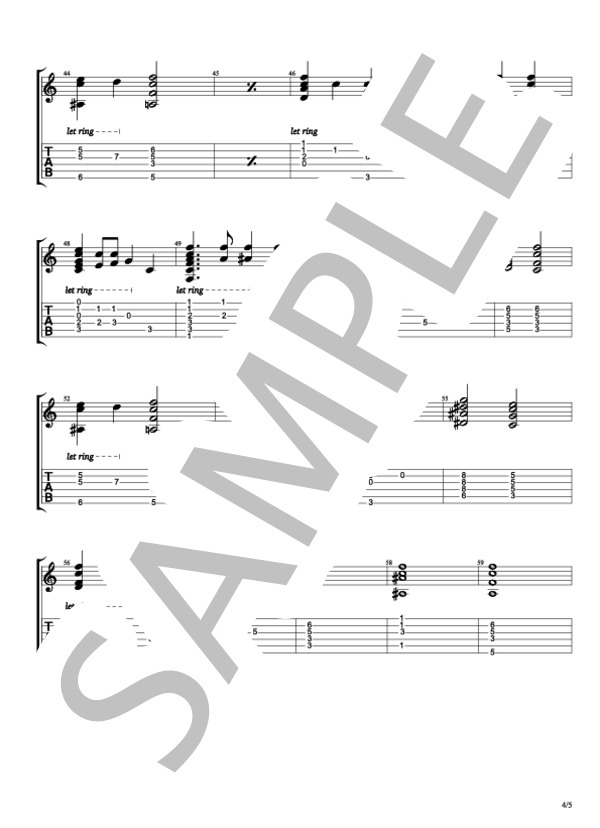 新しい世界(A Whole New World) (石井 一孝) / ギター弾き語り 初〜中級 - サンプル譜面 4/5